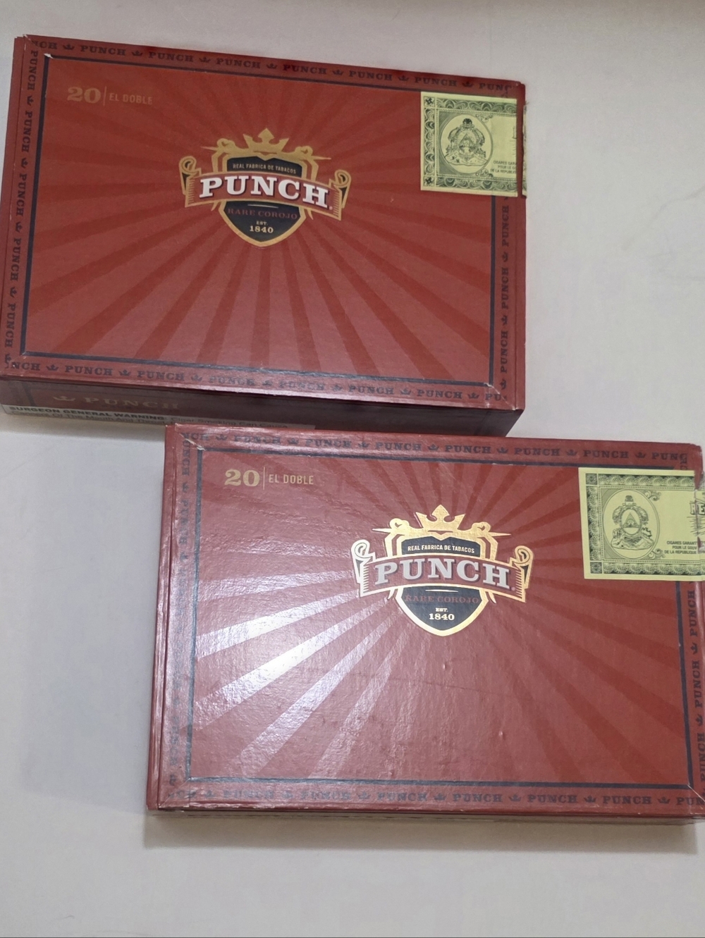 PUNCH Red Cigar Boxes - Set of 2